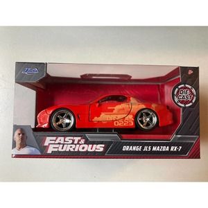 Jada Toys 1:32 Fast & Furious Orange JLS Mazda RX-7 Diecast Car NIB
